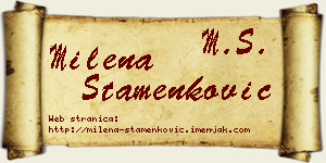 Milena Stamenković vizit kartica